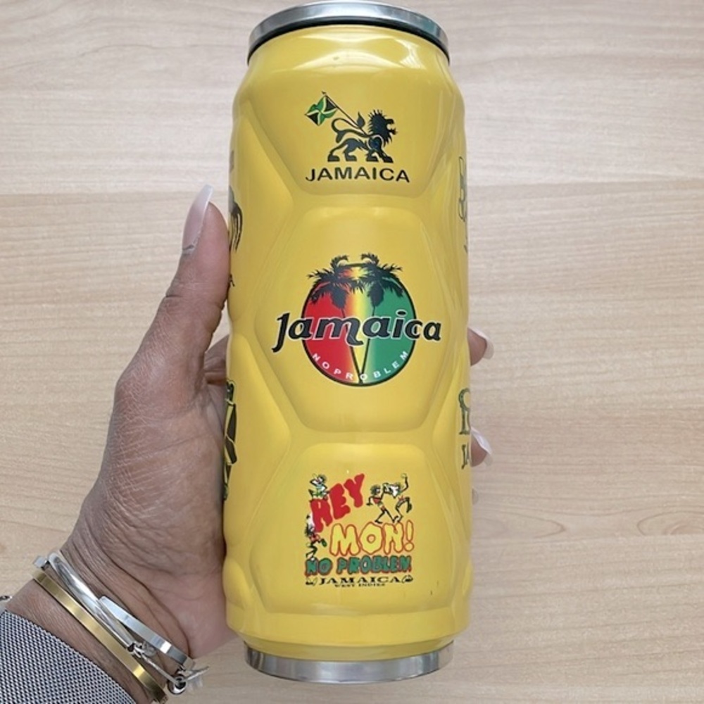 Jamaica Ice Coffee Cup with Lid and Straw Stainless Steel Tumbler Travel Mug